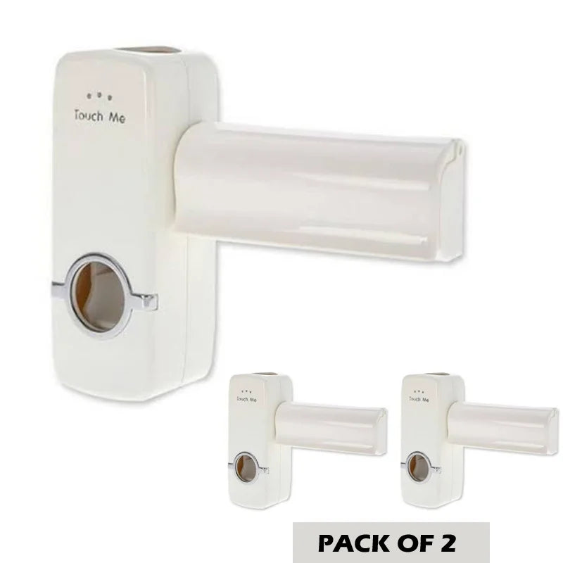 Pack of 2 Fashion Automatic Toothpaste Dispenser Holder Bathroom Wall Mount Rack Bath - Chaudhary Brand Store 