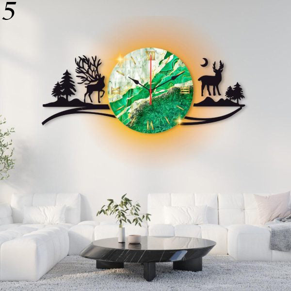 Sparrow Design Dial Wooden Wall Clock For Home And Offices Decore