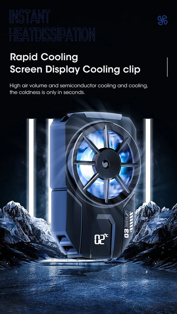 Portable DLA3 Mobile Phone Radiator Cooling Fan Case Phone Cooler With Digital Display - Chaudhary Brand Store 
