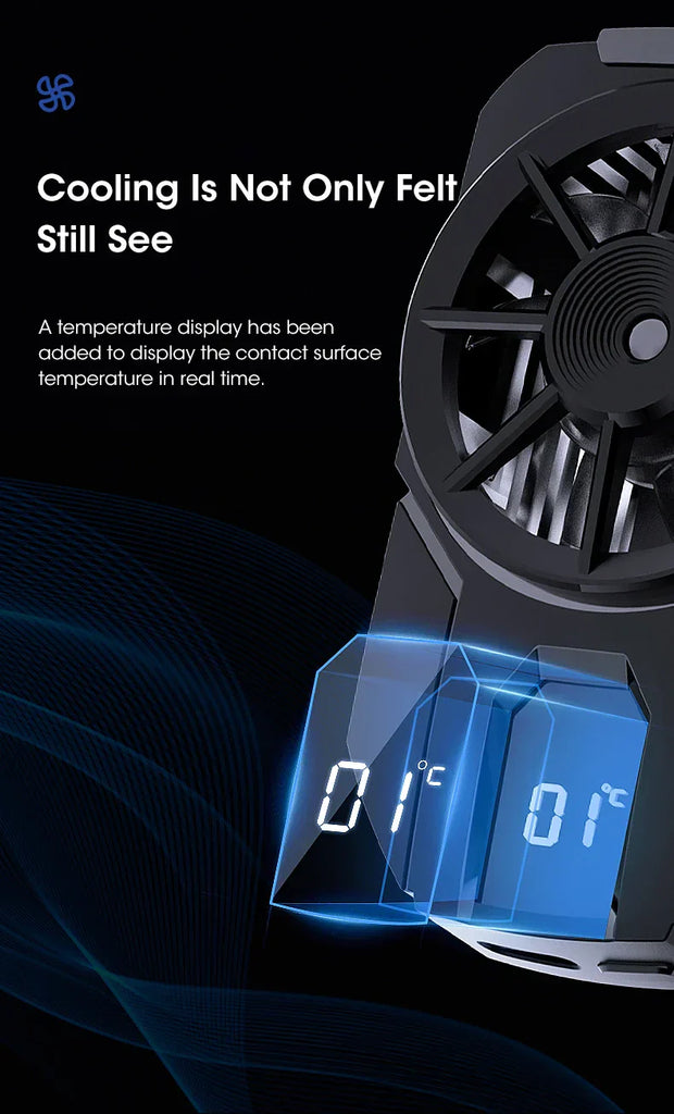 Portable DLA3 Mobile Phone Radiator Cooling Fan Case Phone Cooler With Digital Display - Chaudhary Brand Store 