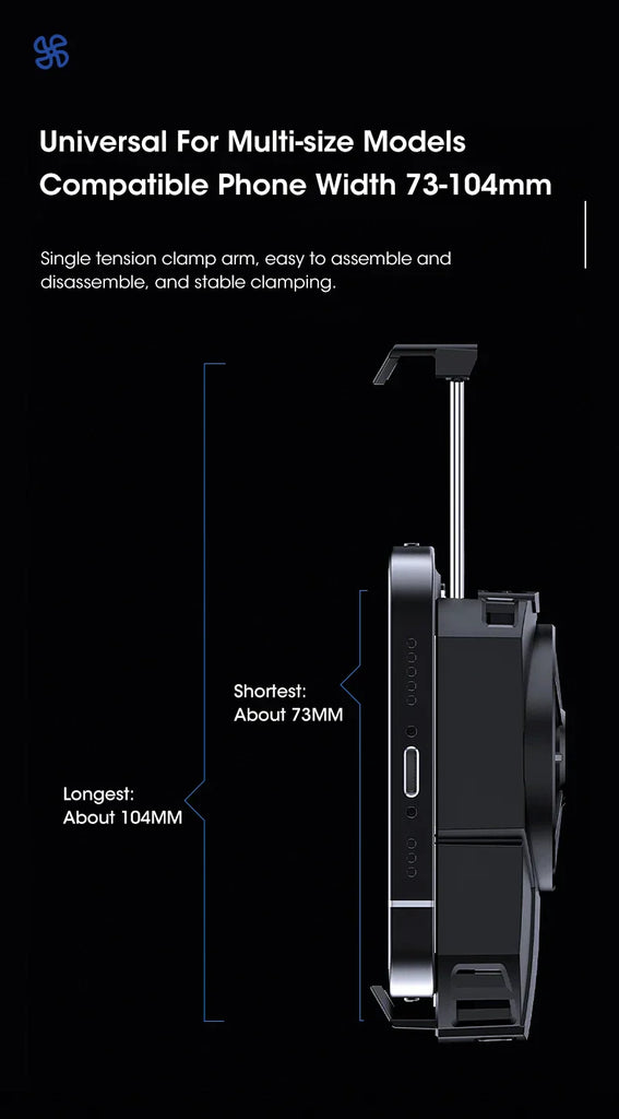 Portable DLA3 Mobile Phone Radiator Cooling Fan Case Phone Cooler With Digital Display - Chaudhary Brand Store 