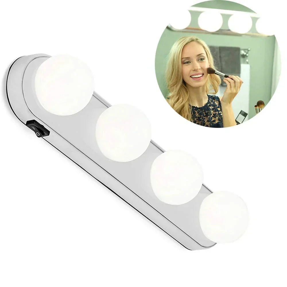 Portable LED Mirror Light – 4 Bulb Makeup Vanity Studio Lamp - Chaudhary Brand Store 