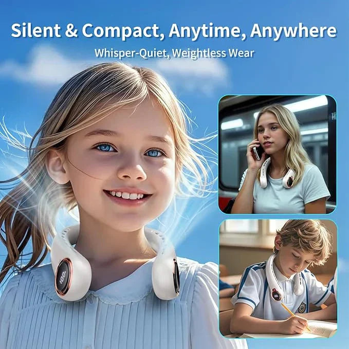 Portable Neck Fan – 6000mAh Bladeless Wearable Fan - Chaudhary Brand Store 