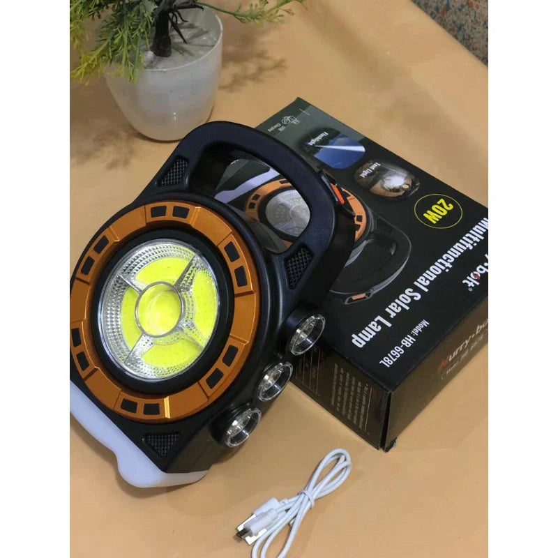 Portable Solar Lamp HB-6678C – 2000 Lumens, Dual Charging, Multi-Use Light - Chaudhary Brand Store 