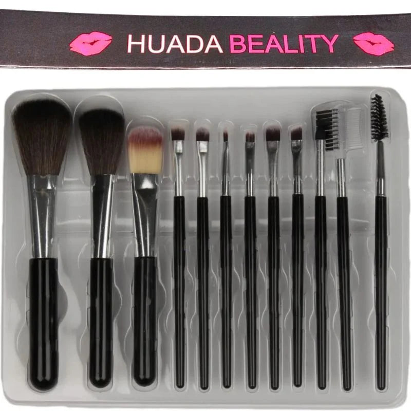 Huada Beauty Makeup Brush Set – 12-Piece Professional Makeup Tool Kit | Soft, High-Quality Synthetic Bristles