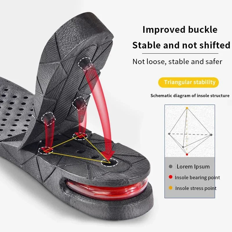 3 Layer Height Increase Insoles – Adjustable 3 cm to 7 cm | Soft, Comfortable & Shock-Absorbing | Elevator Shoe Inserts for Men & Women