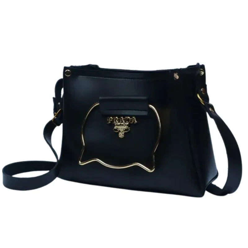 Elegant Cat Handle Handbag for Girls & Ladies | Stylish Shoulder & Crossbody Bag with Gold Accents | Adjustable Strap