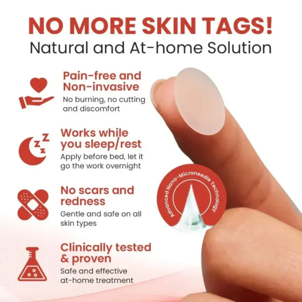 DermaSmooth Skin Tag Remover Patch | Fast, Painless Skin Tag & Mole Removal (144 Patches)