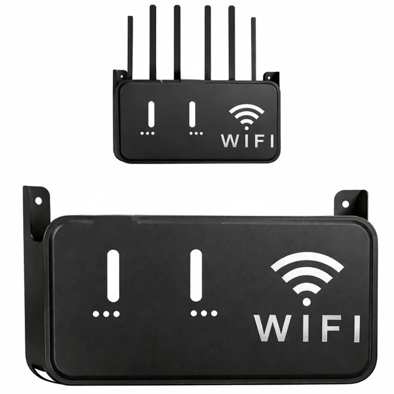 WiFi Router Storage Box & Wall Mount Shelf | Universal Cable Organizer Holder