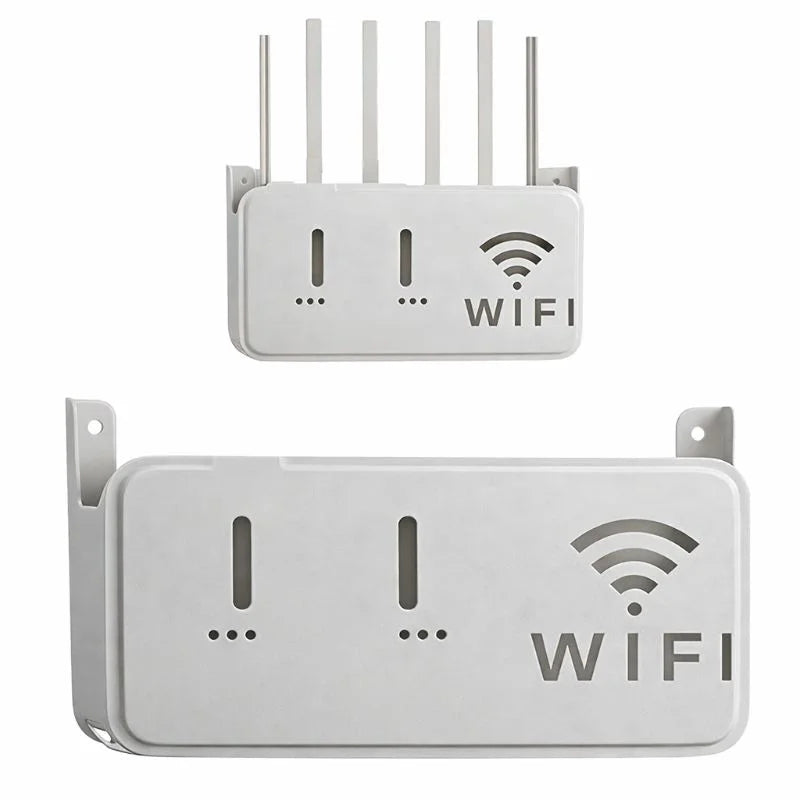 WiFi Router Storage Box & Wall Mount Shelf | Universal Cable Organizer Holder