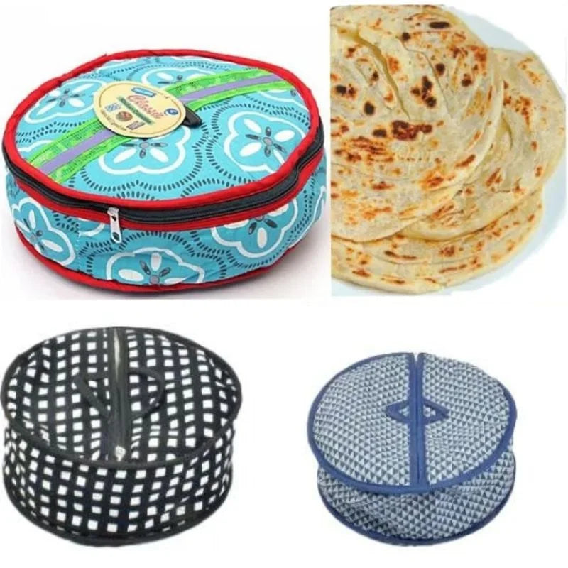 Roti Zipper Bag  | Reusable Airtight & Insulated Storage Bag | Keeps Chapati Fresh, Soft & Warm | Pack of 2