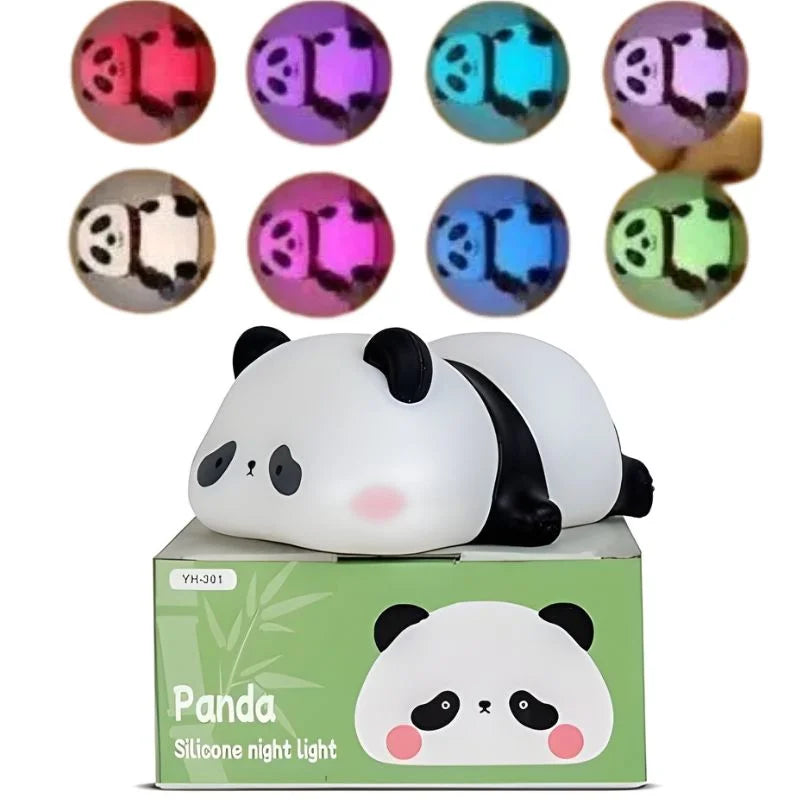 Cute Panda  Soft Silicone LED Animal Bedside Lamp | Tap Control & USB Rechargeable |  Panda Night Light for Kids