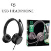 Q5 USB Wired Headphone with Microphone | Clear Sound for Calls & Online Meetings