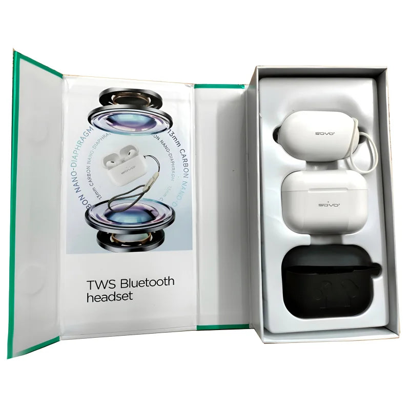 SBT-900 SOVO PRO 2 TWS Bluetooth Earbuds | Analog Noise Cancelling, Wireless Earphones