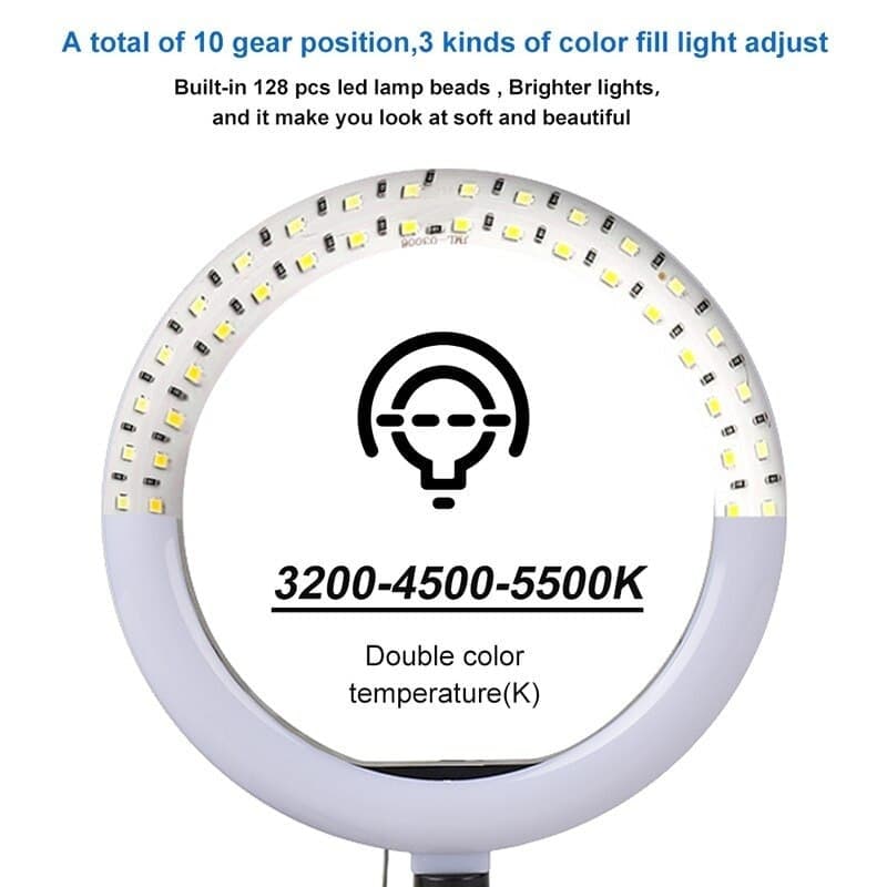 Selfie Ring Light With Stand 26cm/10inch Studio Light Dimmable 3 Modes Photography Lighting - Chaudhary Brand Store 