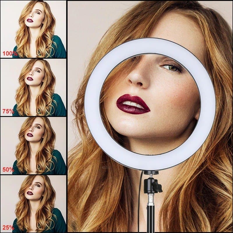 Selfie Ring Light With Stand 26cm/10inch Studio Light Dimmable 3 Modes Photography Lighting - Chaudhary Brand Store 