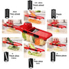 Slicer Vegetable Cutter Grater Chopper 6 Interchangeable Blades + Hand Protector - Chaudhary Brand Store 