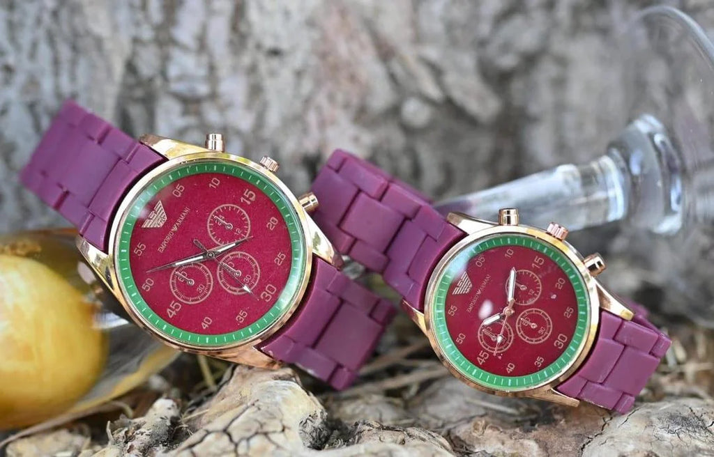 Stainless Steel Quartz Couple Watches Set of 2 – Elegant Analog Watches Chaudhary Brand Store