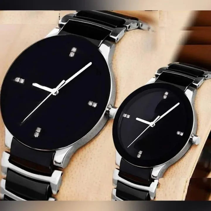 Stylish Unisex Couple Watches Set of 2 – Quartz Movement Analog Watches Chaudhary Brand Store