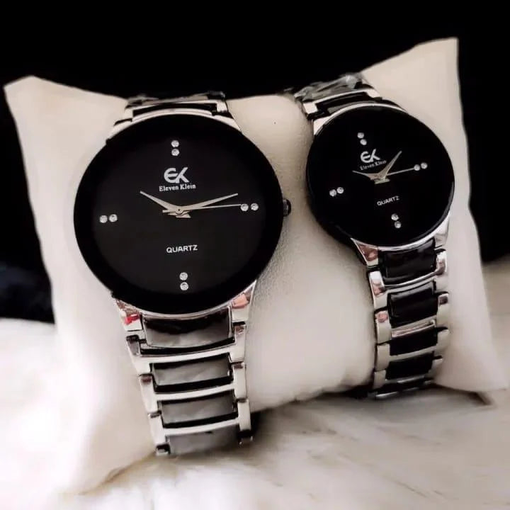 Stylish Unisex Couple Watches Set of 2 – Quartz Movement Analog Watches Chaudhary Brand Store