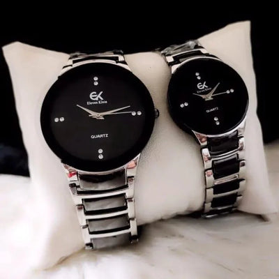Stylish Unisex Couple Watches Set of 2 – Quartz Movement Analog Watches Chaudhary Brand Store