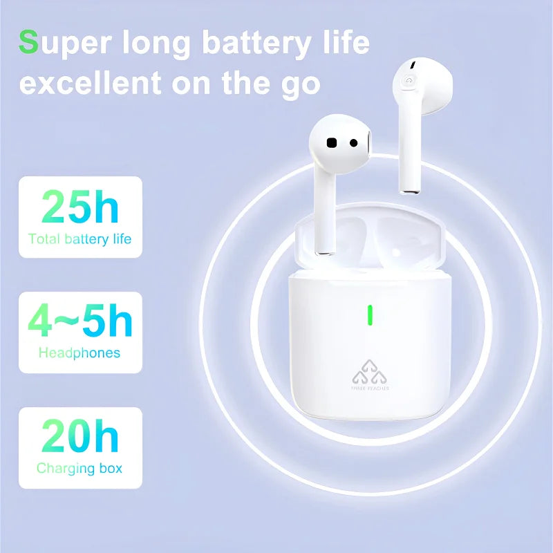 THREE PEACHES TWS Q Five Wireless Earbuds | Bluetooth 5.3, Noise Cancelling, IPX4 Waterproof