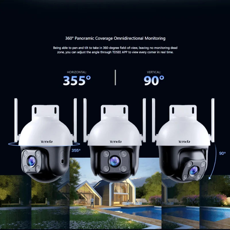 Tenda CH3-WCA 1080P Outdoor Wi-Fi Camera – Pan/Tilt, Night Vision & Alexa Support