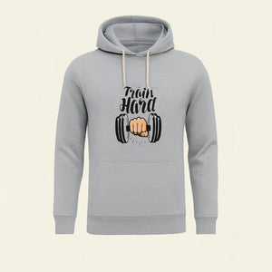 Train Hard Grey Hoodie for Men & Boys – Premium Summer Collection, Lightweight & Stylish Casual Wear