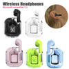 Bluetooth Compatible 5.3 Transparent Wireless Earbuds | LED Power Digital Display, Stereo Sound