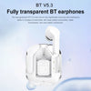 Bluetooth Compatible 5.3 Transparent Wireless Earbuds | LED Power Digital Display, Stereo Sound