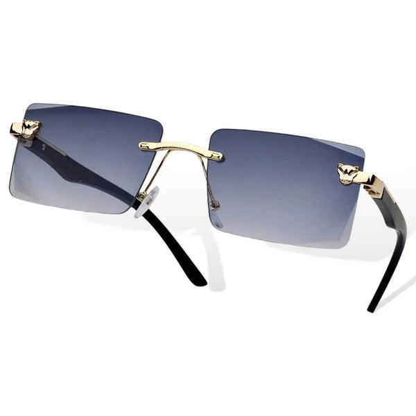 Trendy Rimless Polarized Sunglasses – UV400 Protection, Scratch-Resistant & Adjustable Fit - Chaudhary Brand Store 