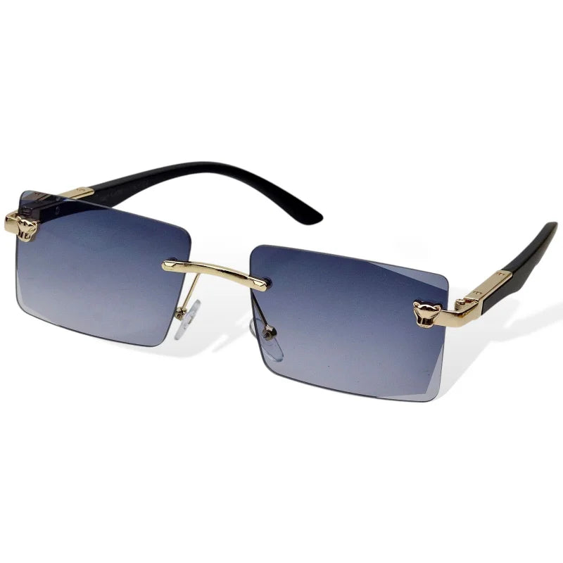 Trendy Rimless Polarized Sunglasses – UV400 Protection, Scratch-Resistant & Adjustable Fit - Chaudhary Brand Store 