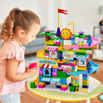 Two-In-One Design Small Colourful Coaster Track Building Blocks For Kids - Chaudhary Brand Store 