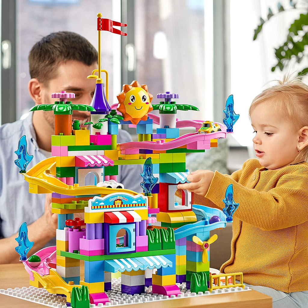 Two-In-One Design Small Colourful Coaster Track Building Blocks For Kids - Chaudhary Brand Store 