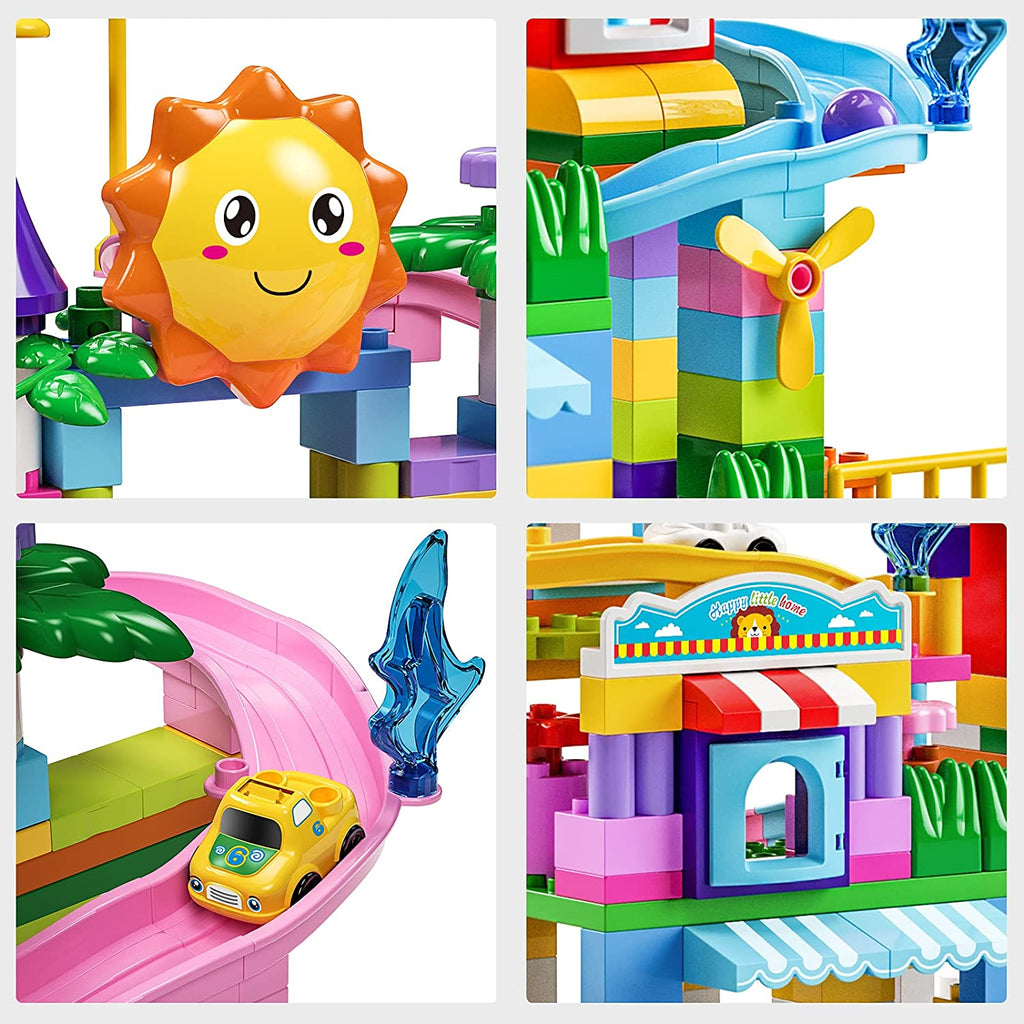 Two-In-One Design Small Colourful Coaster Track Building Blocks For Kids - Chaudhary Brand Store 