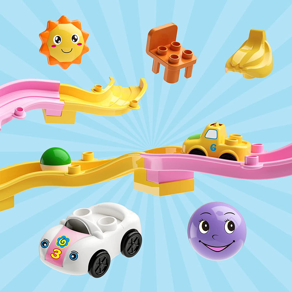 Two-In-One Design Small Colourful Coaster Track Building Blocks For Kids - Chaudhary Brand Store 