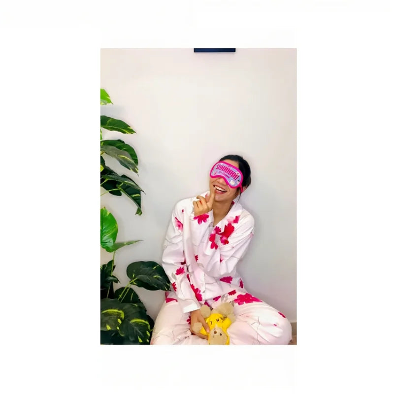 Two-Piece Women’s Printed Night Pajama Shirt Set - Chaudhary Brand Store 