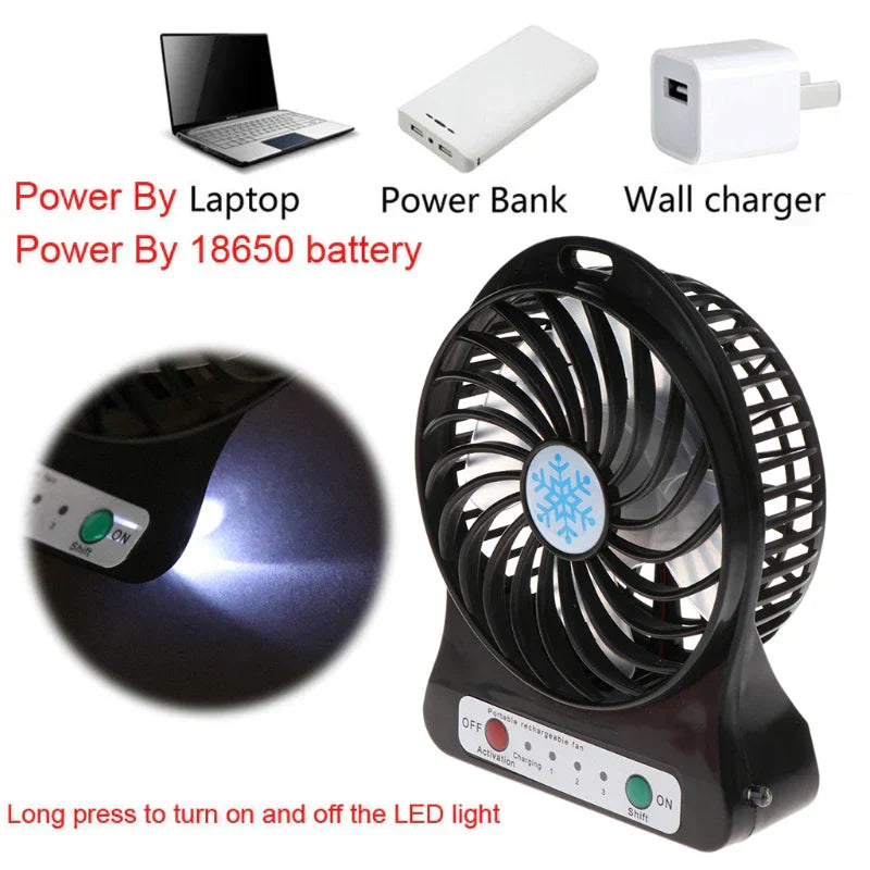 USB Mini 18650 Battery Fan – Portable Cooling Companion (5W Max Output) - Chaudhary Brand Store 