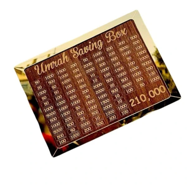 Umrah Saving Box – Premium Wooden Money Box for Umrah Preparation - Chaudhary Brand Store 