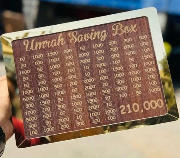 Umrah Saving Box – Premium Wooden Money Box for Umrah Preparation - Chaudhary Brand Store 