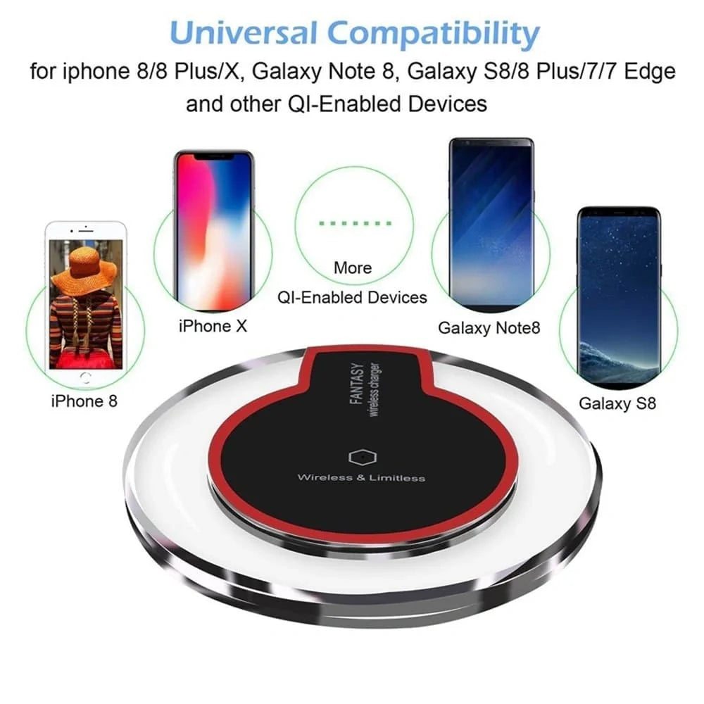 Universal Qi Charging Pad Mobile Phone Adapter Dock Station Wireless Charger - Chaudhary Brand Store 