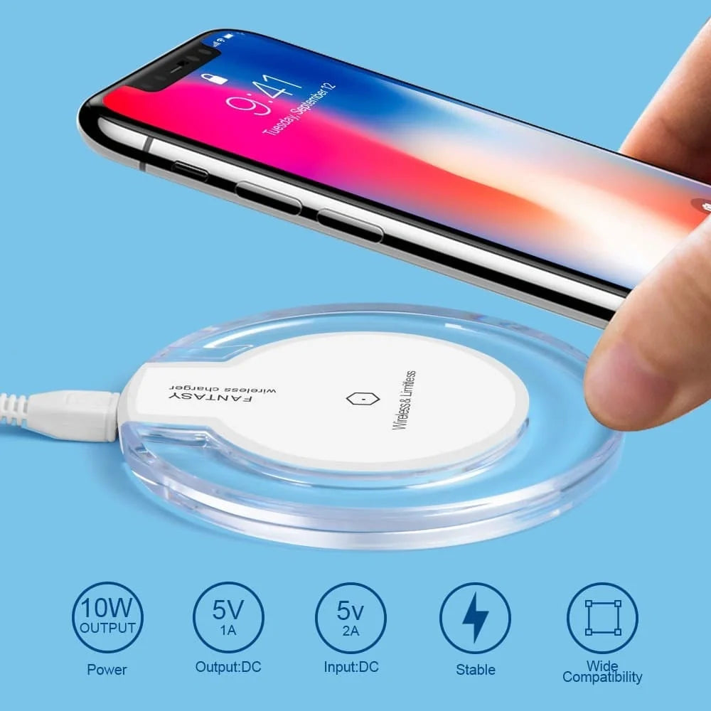 Universal Qi Charging Pad Mobile Phone Adapter Dock Station Wireless Charger - Chaudhary Brand Store 