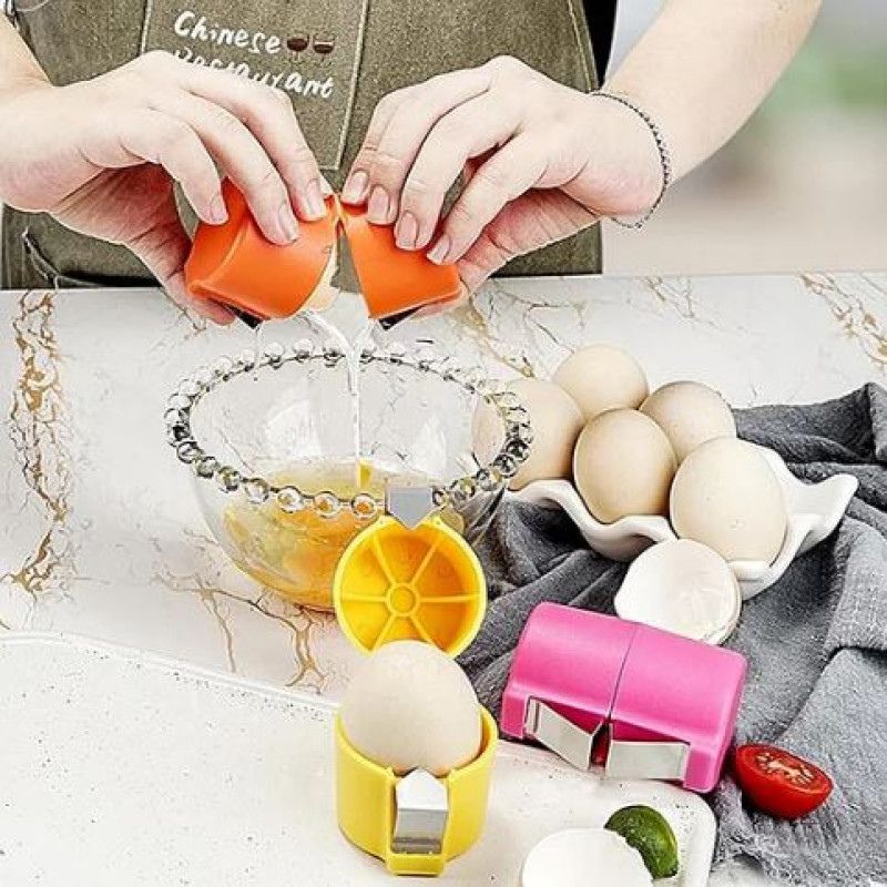 Efficient Egg Opener & Egg Shell Cracker Tool | Stainless Steel Egg Shell Opener Kitchen Gadget for Raw & Boiled Eggs | pack of 2