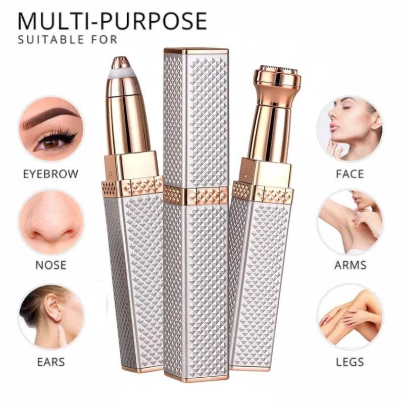 2-in-1 Facial Hair Remover & Eyebrow Trimmer | USB Rechargeable Painless Tool