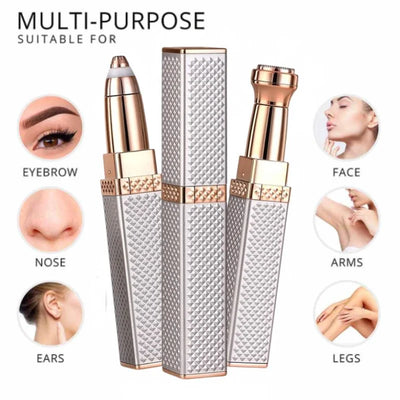 2-in-1 Facial Hair Remover & Eyebrow Trimmer | USB Rechargeable Painless Tool