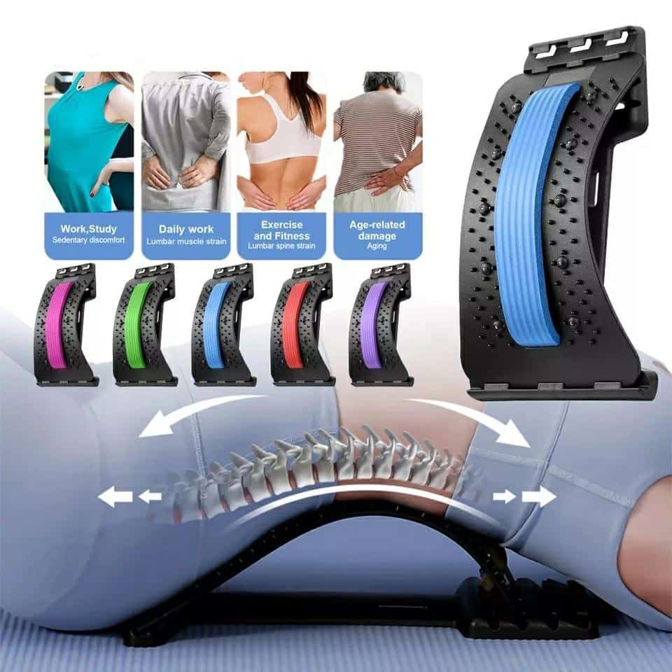 Back Stretcher, Back Cracking Device, Adjustable Household Multi Level Back Massager Board for Stress Relief with 3 adjustable levels