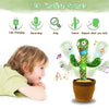 Rechargeable Dancing Cactus Toy with Hat | Interactive Singing, Talking & Dancing Plush for Kids