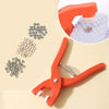 Tich Button Machine Plier with 25 Plastic Snap Buttons | DIY Sewing & Craft Tool