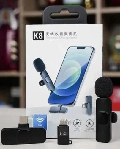K8 Wireless Microphone | K8 Mic for Mobile | Type-C / iPhone Compatible | Noise Reduction