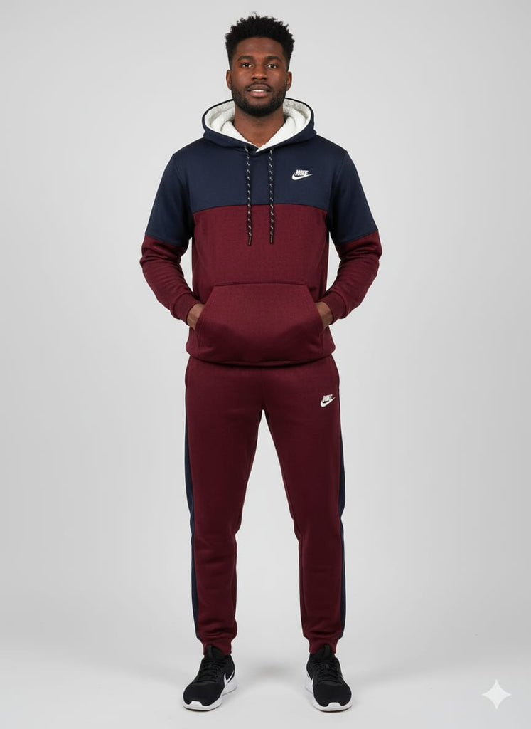 Winter Tracksuit with Hoodie & Trouser – Warm Fleece 2 Pcs Suit for Men & Women Maroon